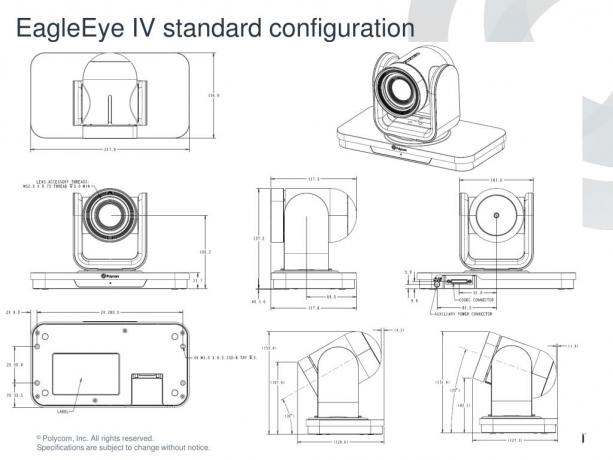Polycom EagleEye IV-12x Camera — цифровая HD видеокамера для использования с системами видеоконференцсвязи Poly RealPresence