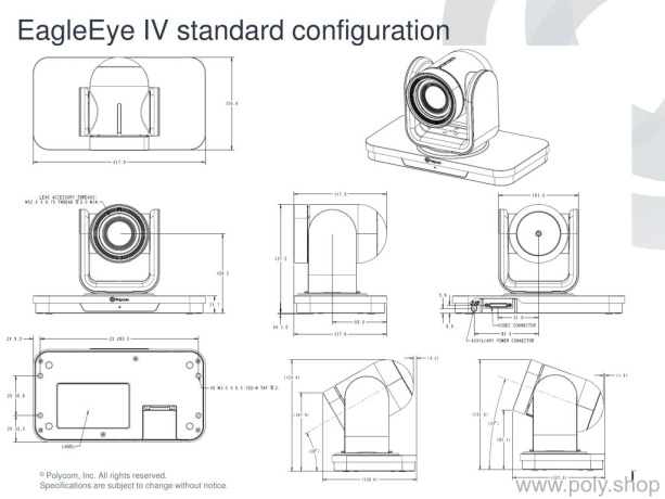 Polycom EagleEye IV-4x Camera — цифровая HD видеокамера для использования с системами видеоконференцсвязи Poly RealPresence