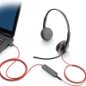 Plantronics BlackWire 3200 Series — проводная гарнитура для систем UC (jack 3.5 mm / USB)