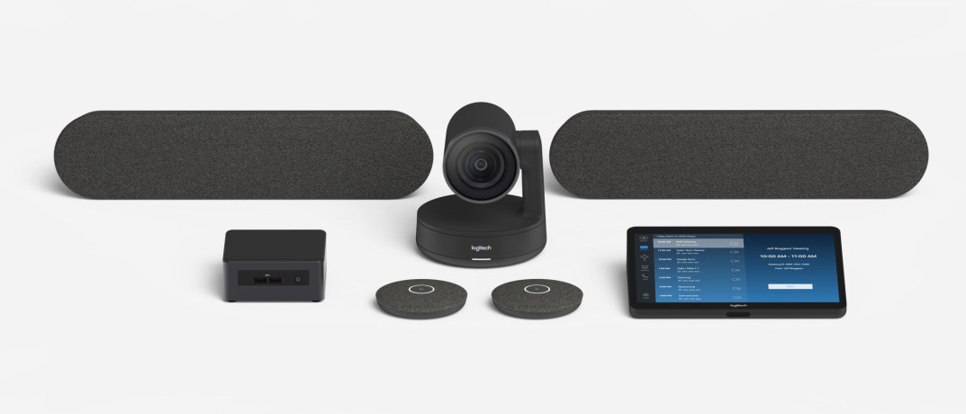 Logitech Room Kit для Zoom — готовый комплект ВКС (мини-ПК, конференц-камера Logitech, крепление для ПК, сенсорный контроллер Logitech Tap)