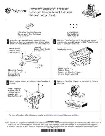 Polycom EagleEye Producer mounting bracket  — монтажный комплект для установки EagleEye Producer
