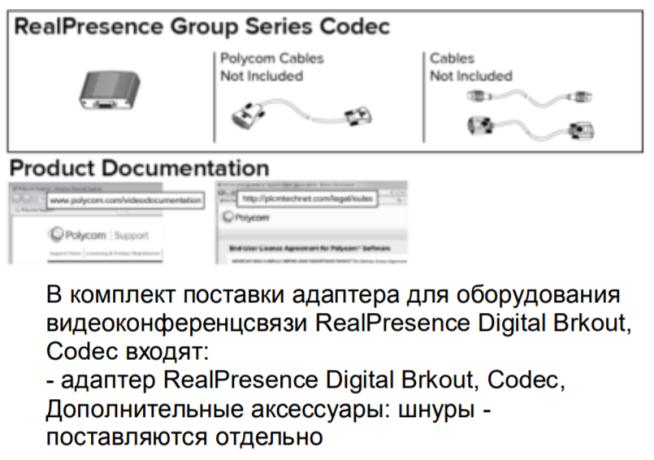 Polycom ​EagleEye Digital Breakout Adapter (DBA)-codec — цифровой адаптер для кодека RealPresence Group с HDCI(вход) — HDMI + DB9 