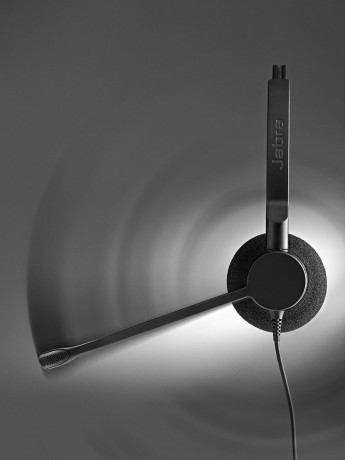 Jabra BIZ 2300 Duo — легкая проводная гарнитура (USB-A / USB-C / QD) для работы с Microsoft и UC