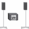 Polycom Stereo Speaker kit — акустическая система: 2 динамика 60W, сабвуфер 150W, стойки, комплект кабелей