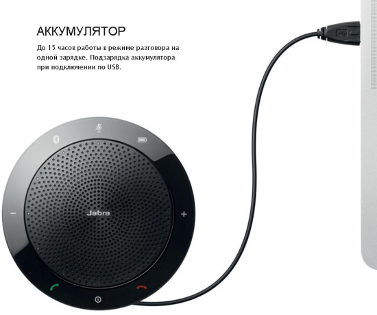 Jabra Speak 510+ — портативный USB и Bluetooth спикерфон + USB/BТ-адаптер Jabra Link 370